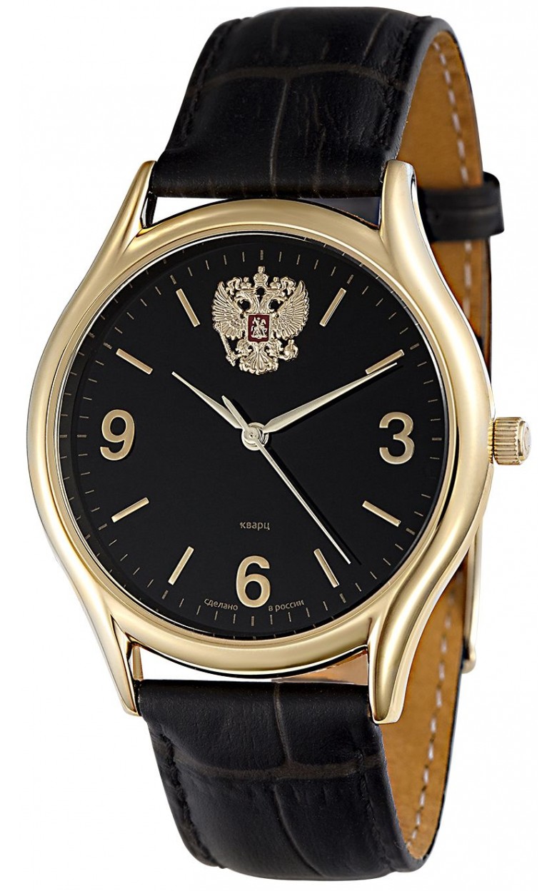 1569805/300-2036  кварцевые наручные часы Слава "Премьер" логотип Герб РФ  1569805/300-2036