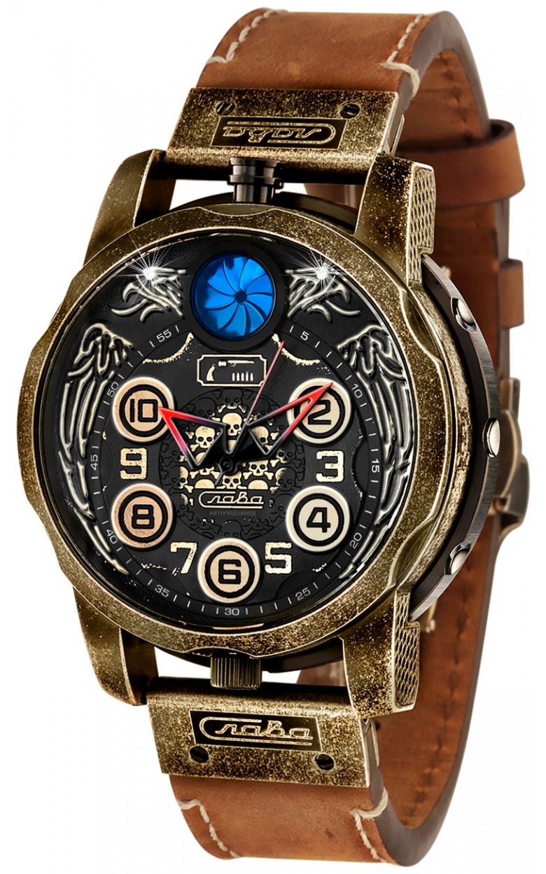 1908204/300-NH05 russian Men's watch механический automatic wrist watches Slava "русская ruлетка" logo Двуглавый Орел  1908204/300-NH05