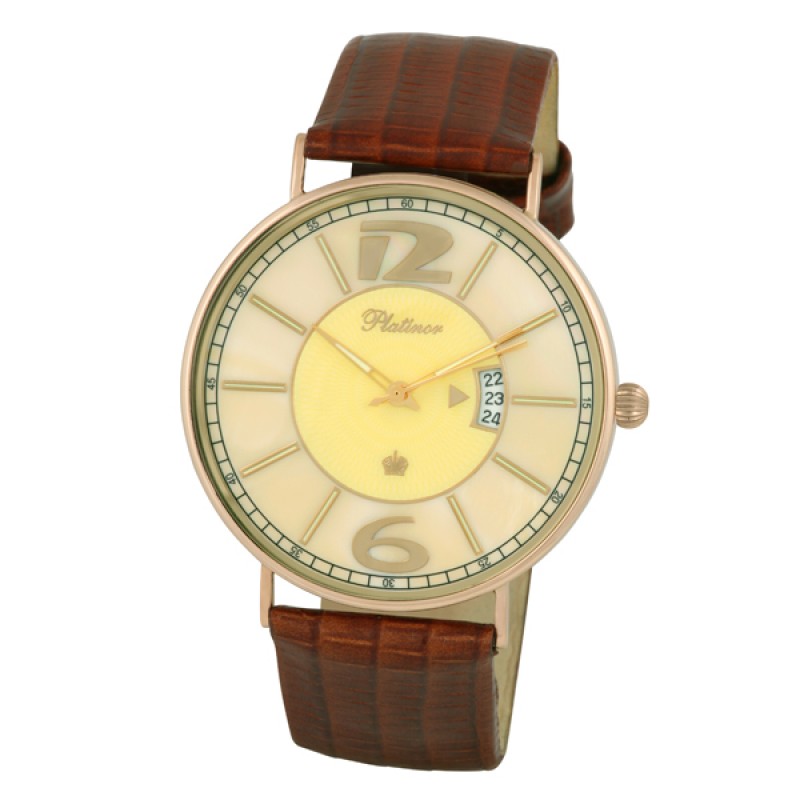 56750.413 russian gold Men's watch кварцевый wrist watches Platinor "амур"  56750.413