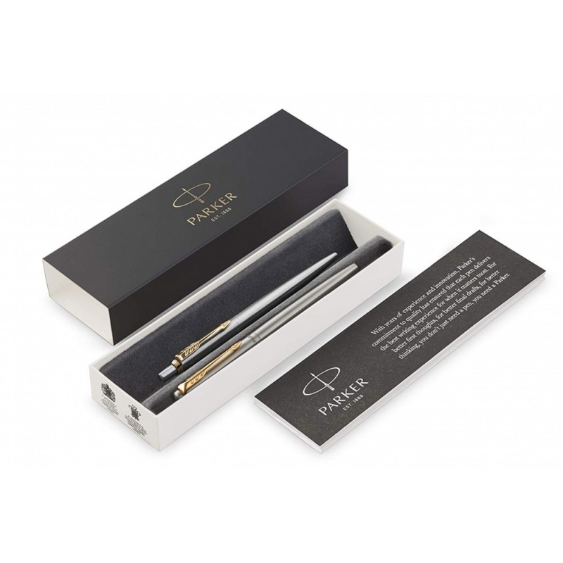 2093257 Подарочный набор из 2-х ручек  Parker Jotter Stainless Steel GT перьевая+шариковая ручки