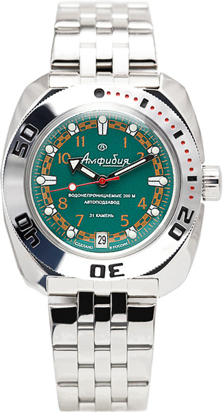 710439 russian watertight механический wrist watches Vostok "Amphibia" for men  710439