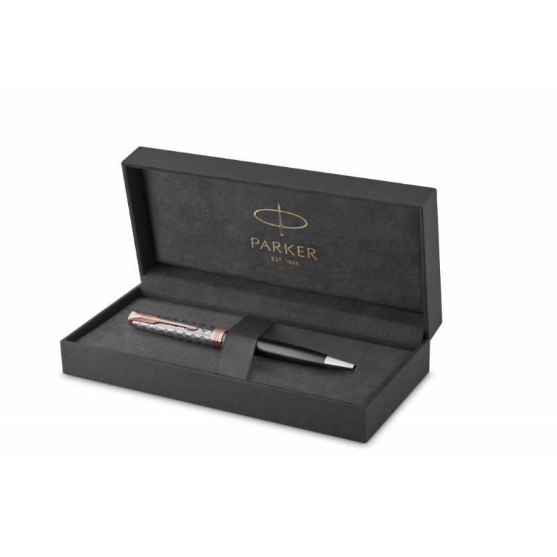 2119791 Шариковая ручка Parker Sonnet Premium Refresh GREY, цвет чернил Мblack, в подарочной упаковке