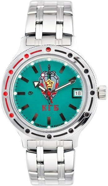 420945  механические наручные часы Восток "Амфибия" логотип КГБ СССР  420945