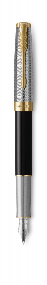 2119784 Перьевая ручка Parker Sonnet Premium Refresh BLACK, перо 18K, толщина F, цвет чернил black, в подаро