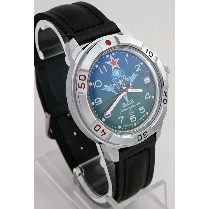 431818  механические наручные часы Восток "Командирские" логотип ВДВ  431818