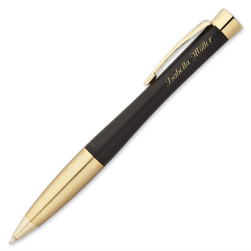 2143640,S0767040 Шариковая ручка Parker Urban Muted Black Gold Finish Trim M Blue