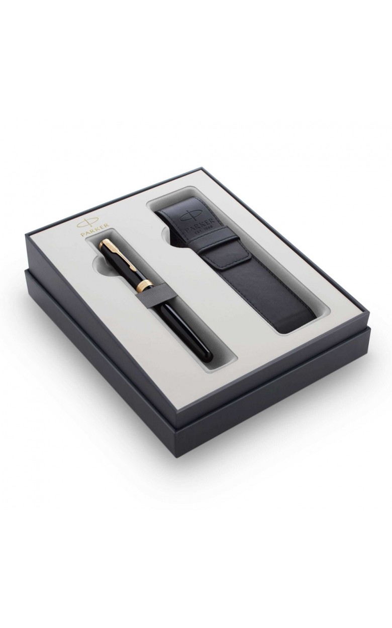 2121710 Подарочный набор Parker Sonnet с перьевой ручкой и чехлом Black GT, перо M