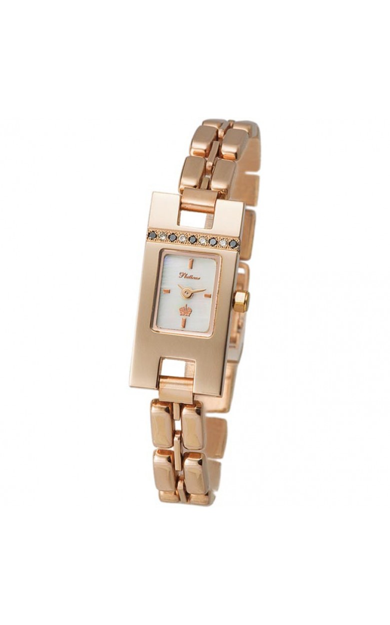 91455.303 russian gold Lady's watch кварцевый wrist watches Platinor "северное сияние"  91455.303