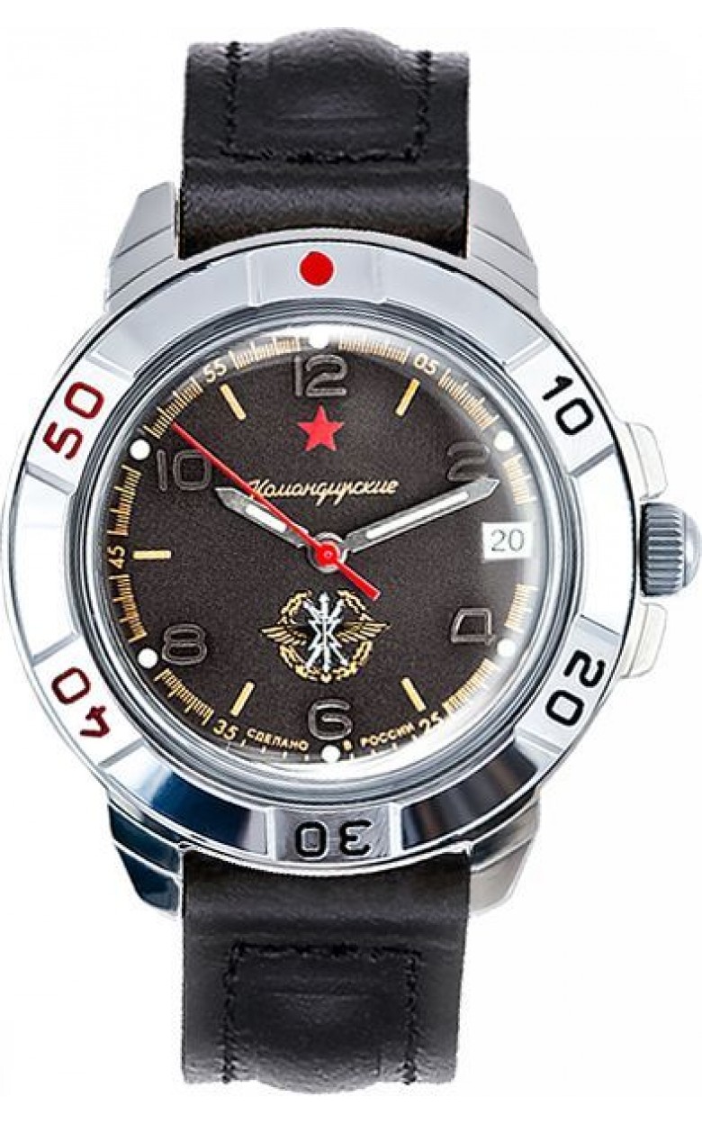 431296  механические наручные часы Восток "Командирские" логотип Войска связи  431296