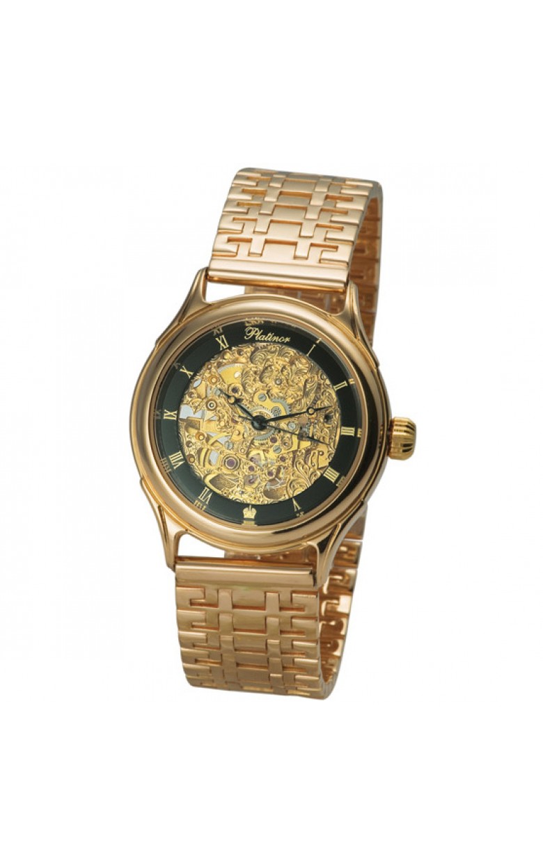 41950Д.556  кварцевые наручные часы Platinor "Скелетон"  41950Д.556