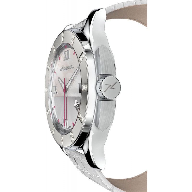 00701001  кварцевые часы Молния "Жемчуг" с сапфировым стеклом 00701001