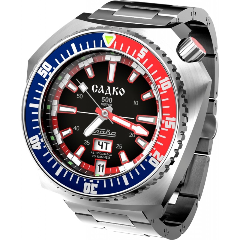 5007167/100-2427 russian watertight механический automatic wrist watches Slava "Sadko" for men  5007167/100-2427