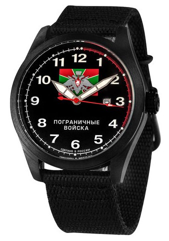 С2864358-2115-09  кварцевые часы Спецназ "Атака" логотип Пограничные войска  С2864358-2115-09