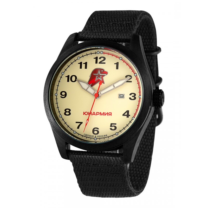 С2864374-2115-09  кварцевые наручные часы Спецназ "Атака" логотип Юнармия  С2864374-2115-09