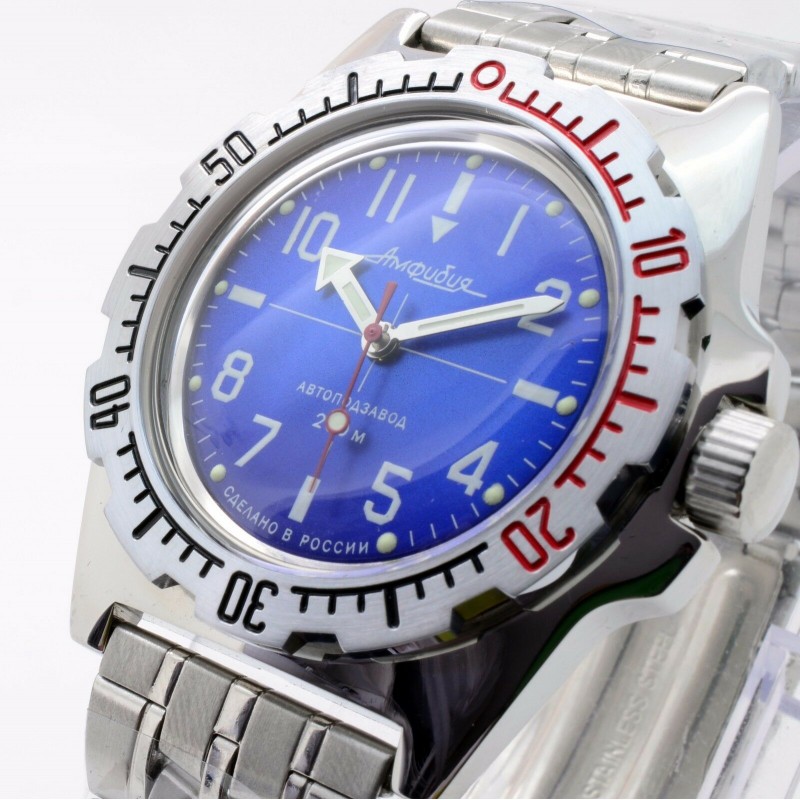 110648 russian watertight механический wrist watches Vostok "Amphibia" for men  110648