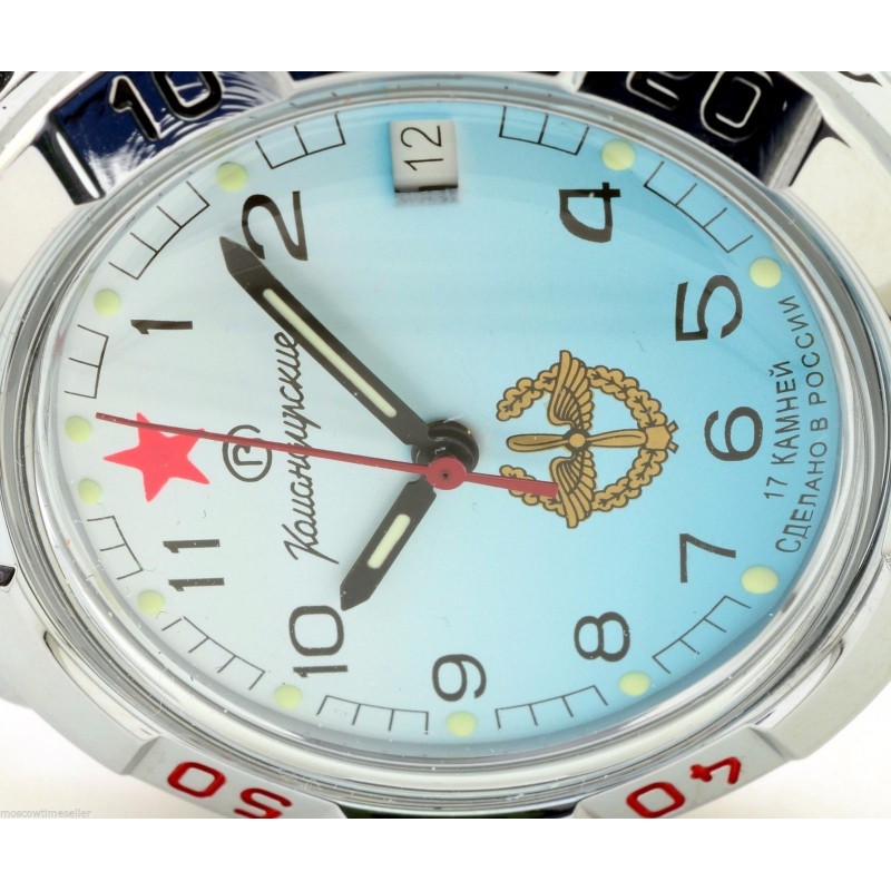 431314  механические наручные часы Восток "Командирские" логотип ВВС  431314