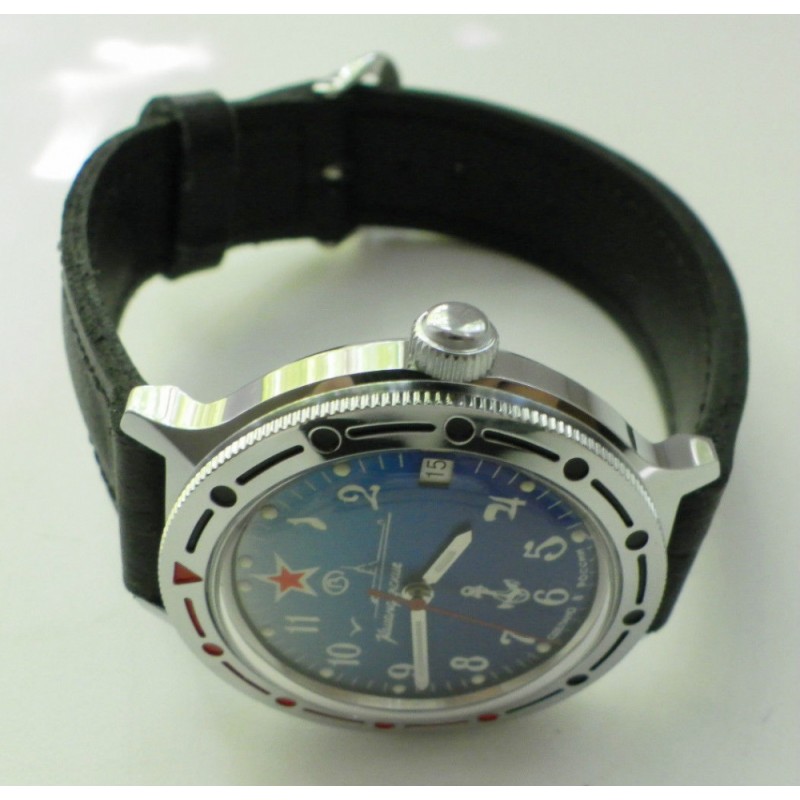 921289  механические с автоподзаводом наручные часы Восток "Командирские" логотип ВМФ  921289