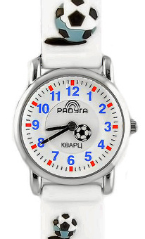 101 белый футбол  кварцевые наручные часы Радуга  101 белый футбол