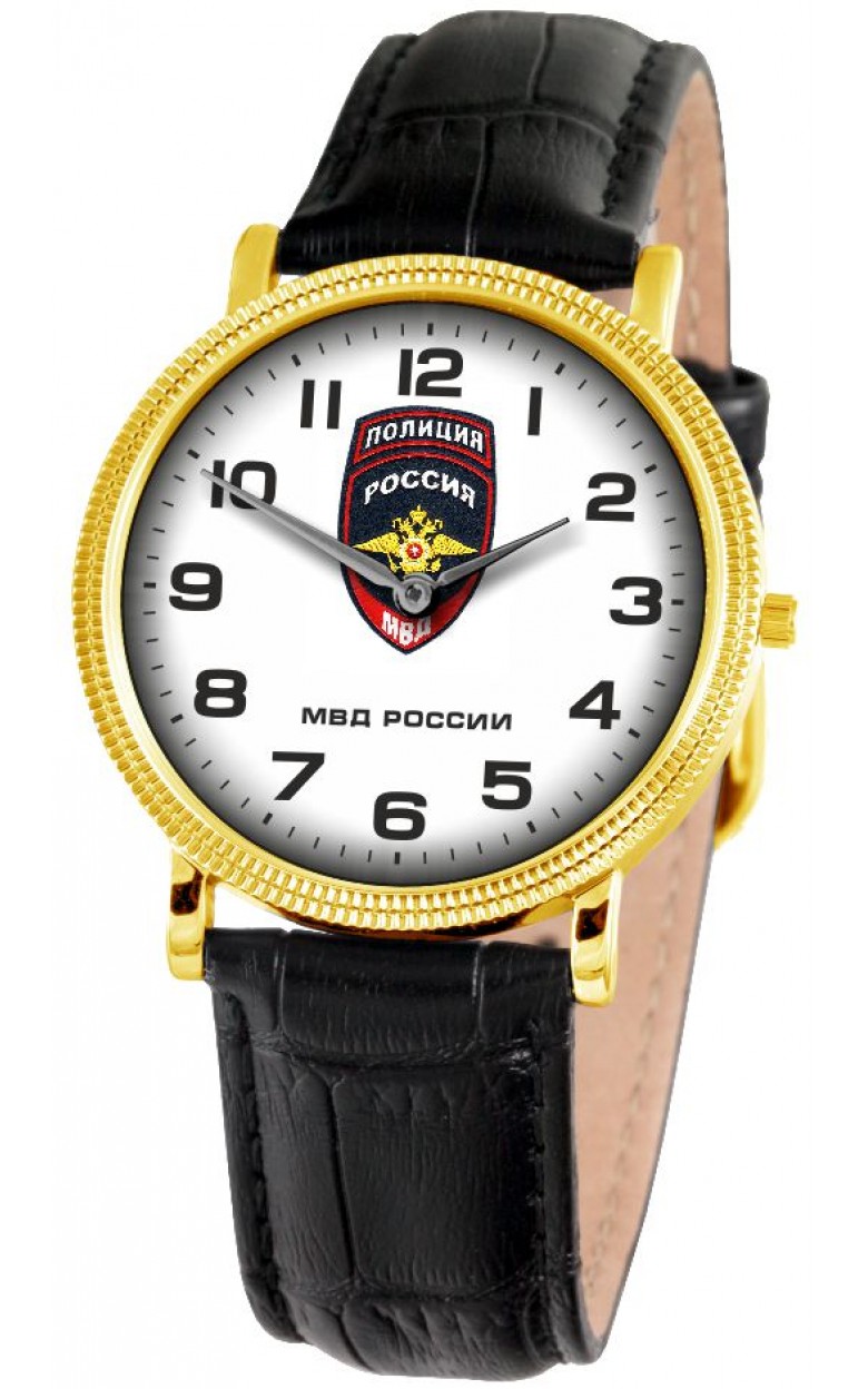 1019595/1L22  кварцевые наручные часы Слава "Патриот" логотип МВД РФ-Полиция  1019595/1L22