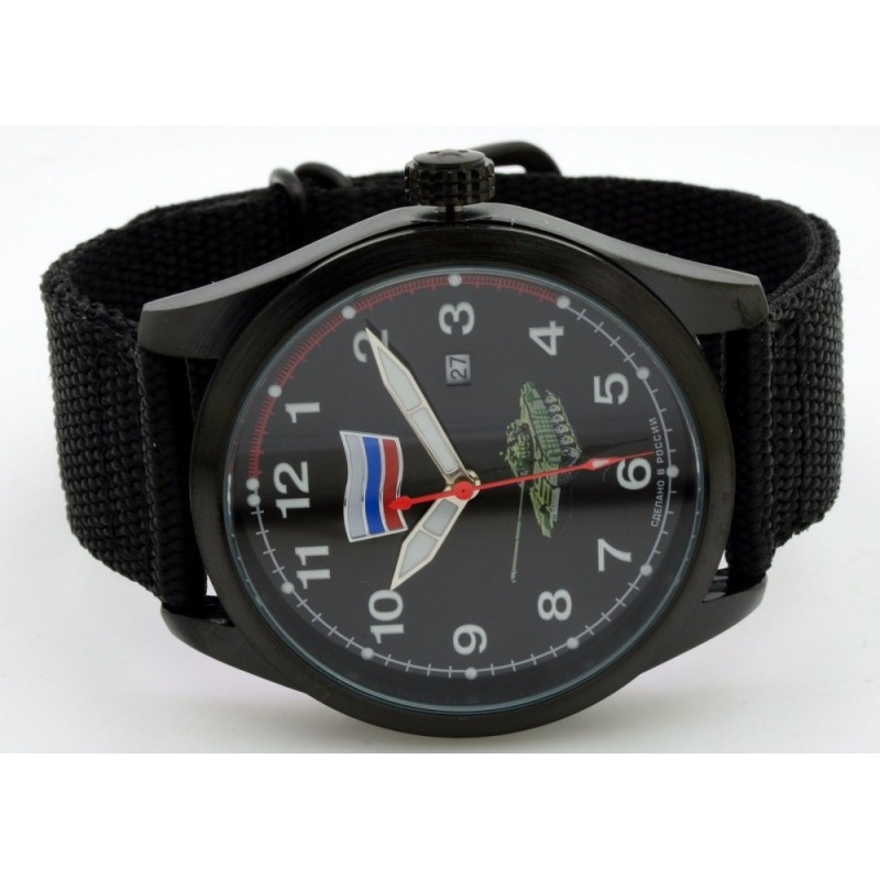 С2864352-2115-09  кварцевые наручные часы Спецназ "Атака" логотип Танковые войска  С2864352-2115-09