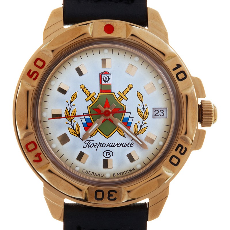 439553/2414  механические наручные часы Восток "Командирские" логотип Пограничные  439553/2414