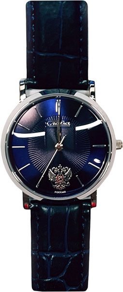 1121785/300-2035  кварцевые наручные часы Слава "Премьер" логотип Герб РФ  1121785/300-2035