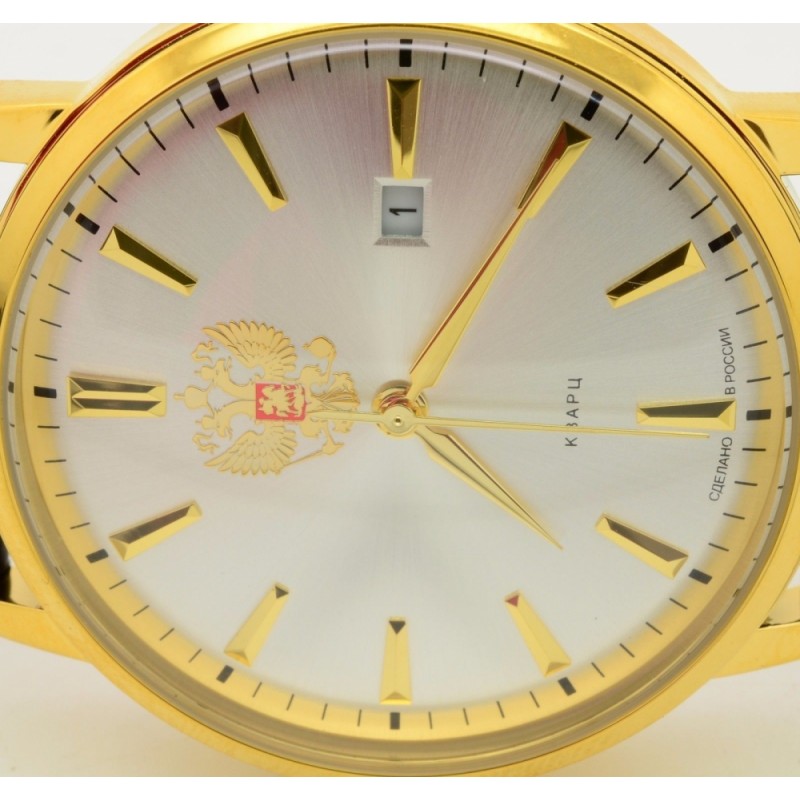1399746/2115-300  кварцевые наручные часы Слава "Традиция" логотип Герб РФ  1399746/2115-300
