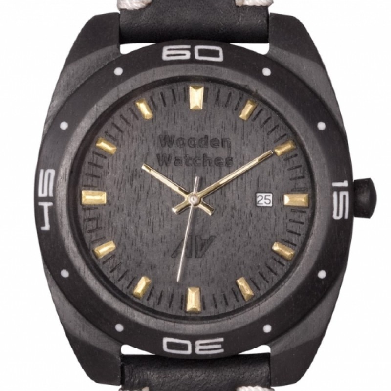 S2 Black Gold  кварцевые наручные часы AA Wooden Watches  S2 Black Gold