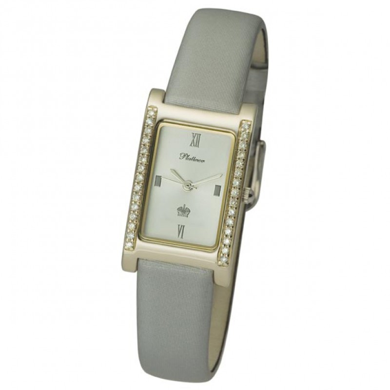 200141 Часы наручные женские кварцевые "Камилла" белое золото вставка бриллианты 15,55гр. 200141
