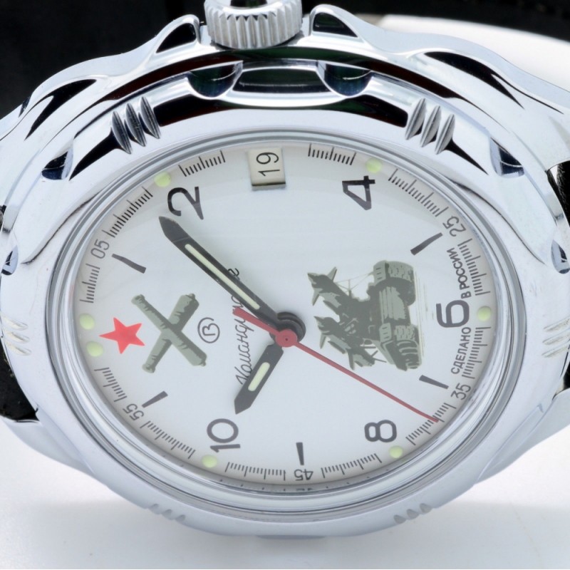211275  механические наручные часы Восток "Командирские" логотип Зенитно-ракетные войска  211275