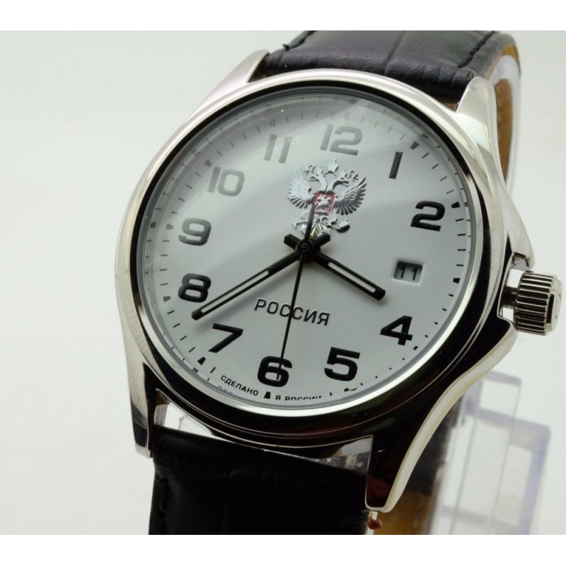 1251615/2115-300  кварцевые наручные часы Слава "Традиция" логотип Герб РФ  1251615/2115-300