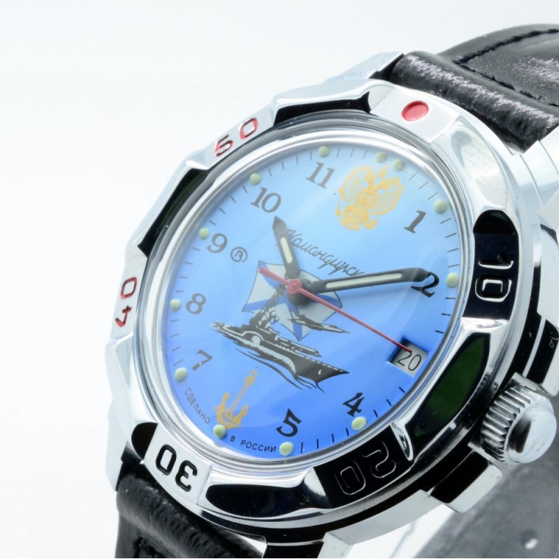 431139  механические часы Восток "Командирские" логотип ВМФ  431139
