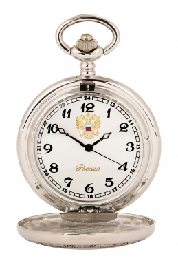 2035/9051147П  кварцевые карманные часы Премиум-Стиль логотип Герб РФ  2035/9051147П