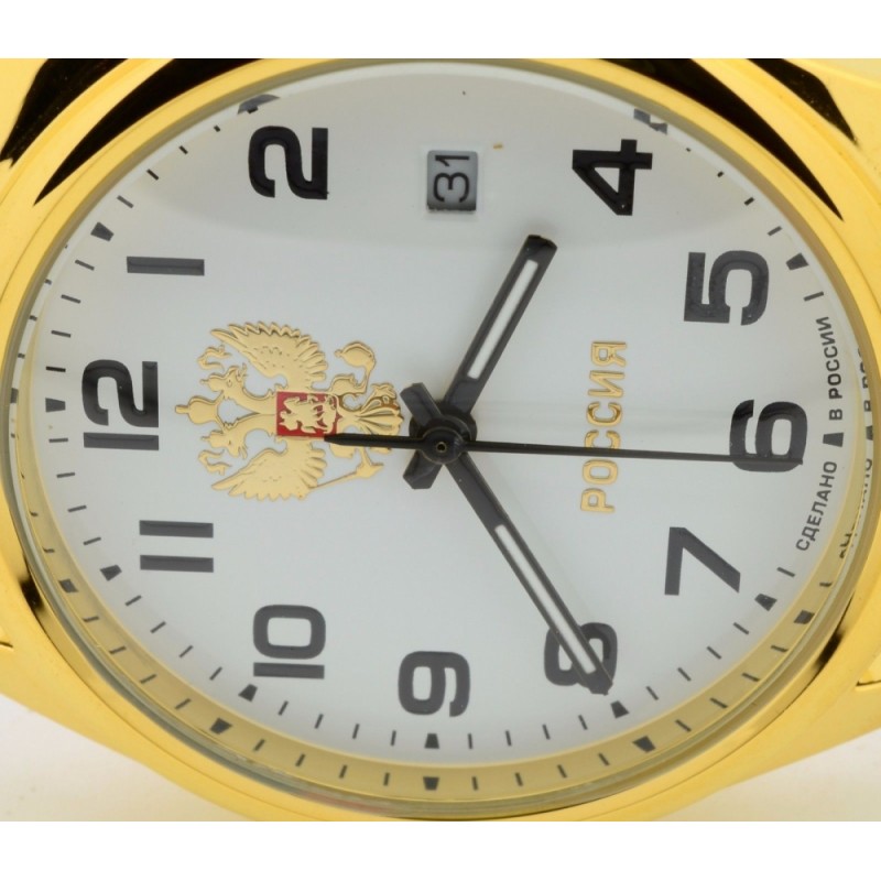 1259620/2115-300  кварцевые часы Слава "Традиция" логотип Герб РФ  1259620/2115-300