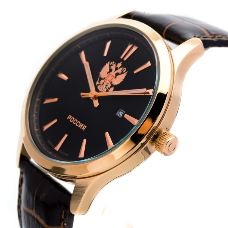 1313576/2115-300  кварцевые наручные часы Слава "Традиция" логотип Герб РФ  1313576/2115-300