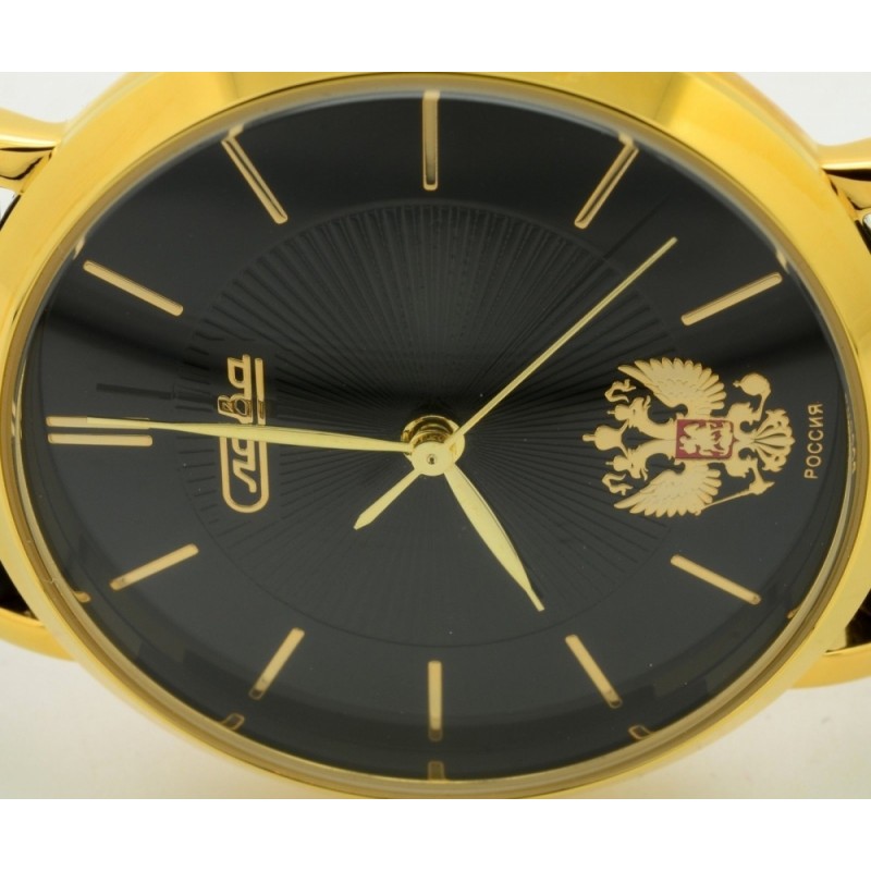 1129378/300-2025  кварцевые наручные часы Слава "Премьер" логотип Герб РФ  1129378/300-2025