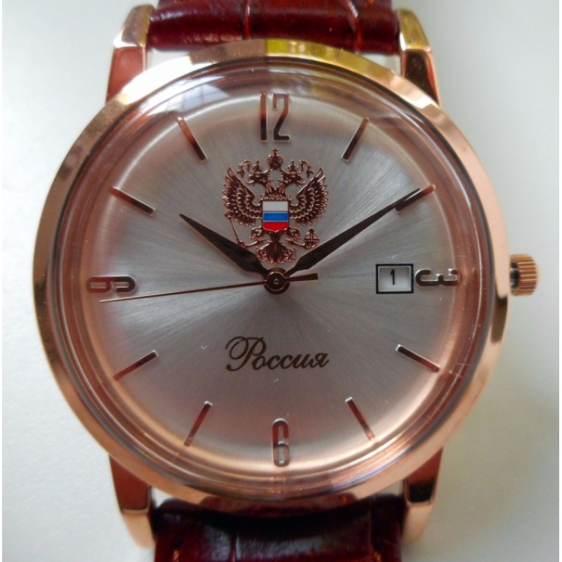 1М12/5129121П  кварцевые часы Премиум-Стиль логотип Герб РФ  1М12/5129121П