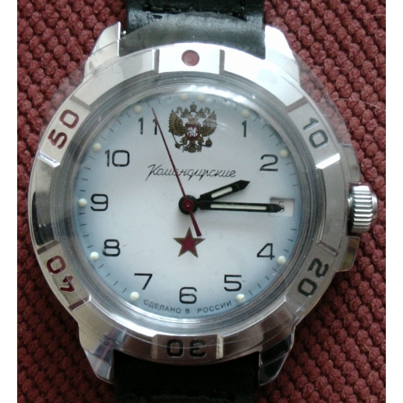 431323  механические часы Восток "Командирские" логотип Герб РФ  431323