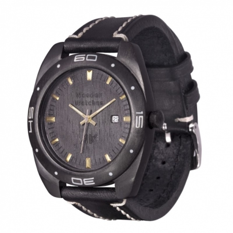 S2 Black Gold  кварцевые наручные часы AA Wooden Watches  S2 Black Gold