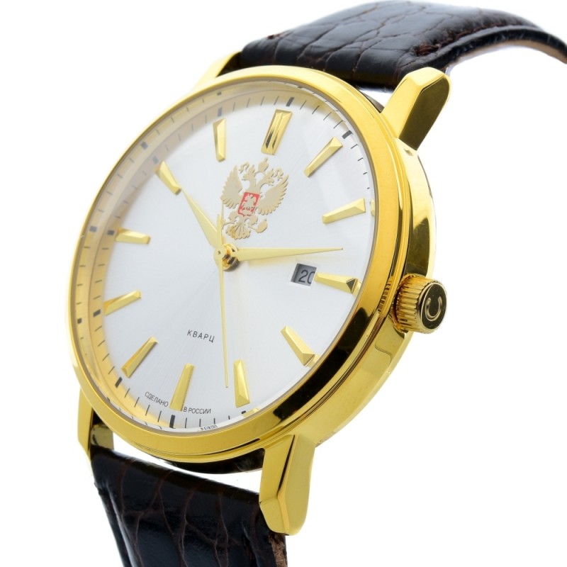 1399746/2115-300  кварцевые наручные часы Слава "Традиция" логотип Герб РФ  1399746/2115-300