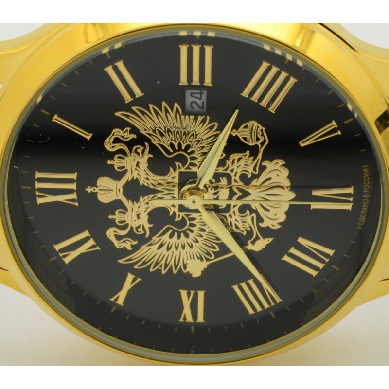 1269393/2115-300  кварцевые наручные часы Слава "Традиция" логотип Герб РФ  1269393/2115-300