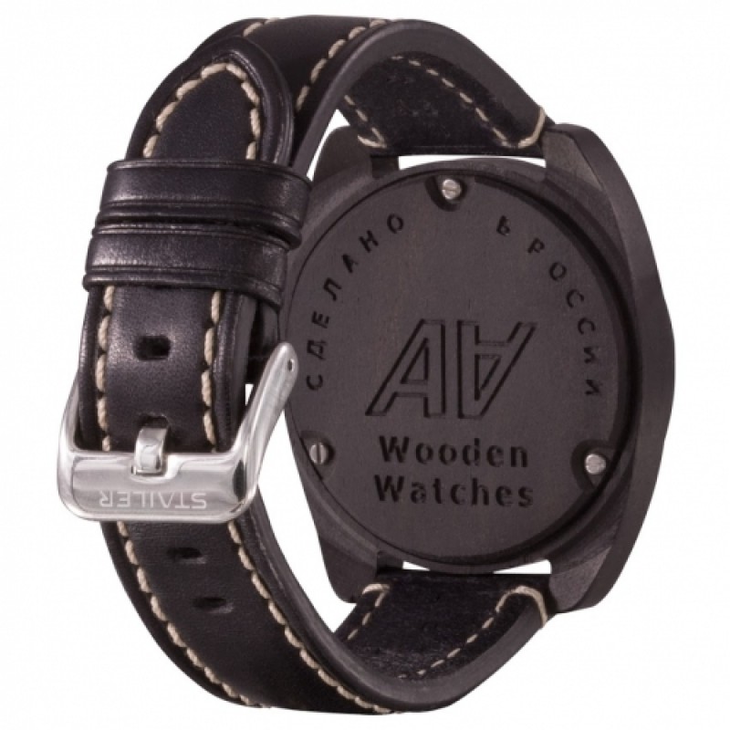 S3 Black  кварцевые наручные часы AA Wooden Watches  S3 Black