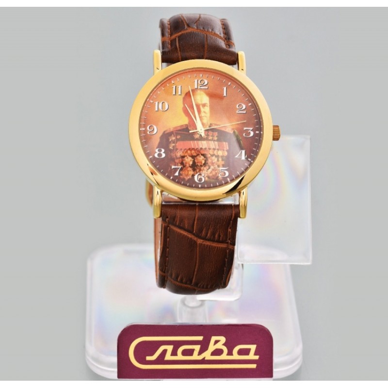 1049562/2035  кварцевые часы Слава "Патриот" логотип Жуков  1049562/2035