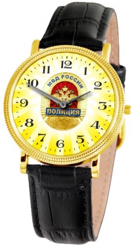 1019594/1L22  кварцевые часы Слава "Патриот" логотип МВД РФ-Полиция  1019594/1L22
