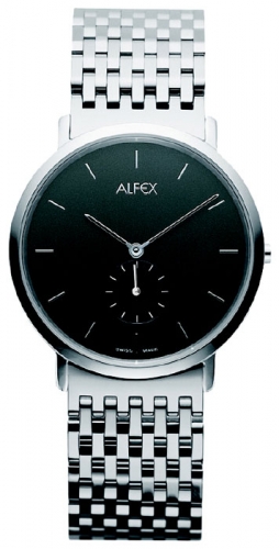 5468/002 браслет черн  кварцевые наручные часы Alfex с сапфировым стеклом 5468/002 браслет черн