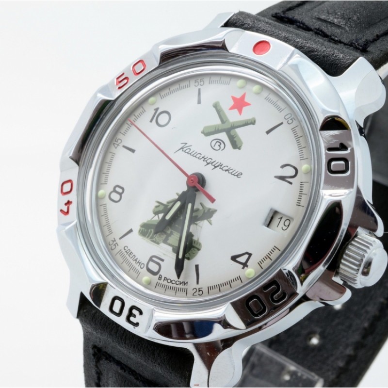 811275  механические наручные часы Восток "Командирские" логотип Зенитно-ракетные войска  811275