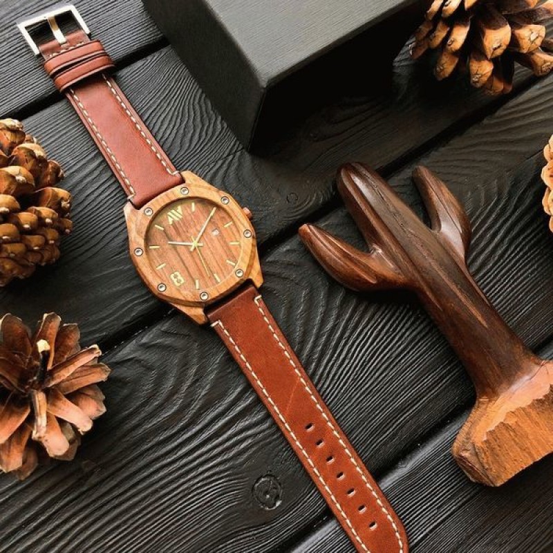 Октагон Дата (Палисандр) russian wrist watches AA Wooden Watches  Октагон Дата &#40;Палисандр&#41;