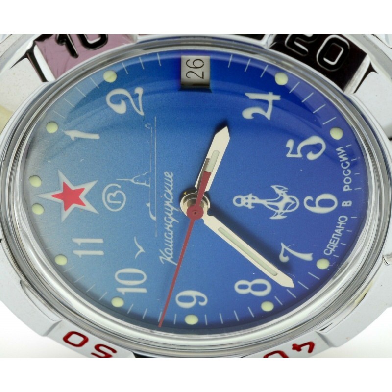 431289  механические наручные часы Восток "Командирские" логотип ВМФ  431289