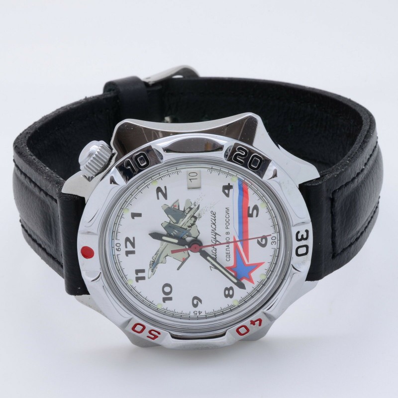 531764  механические наручные часы Восток "Командирские" логотип ВВС ВКС  531764