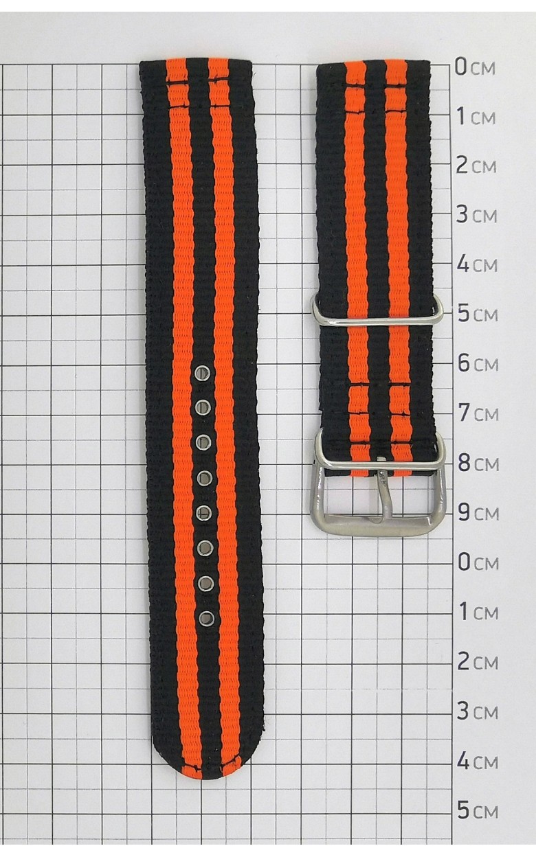 286GL-0 Ремень тканевый черно-оранжевый
